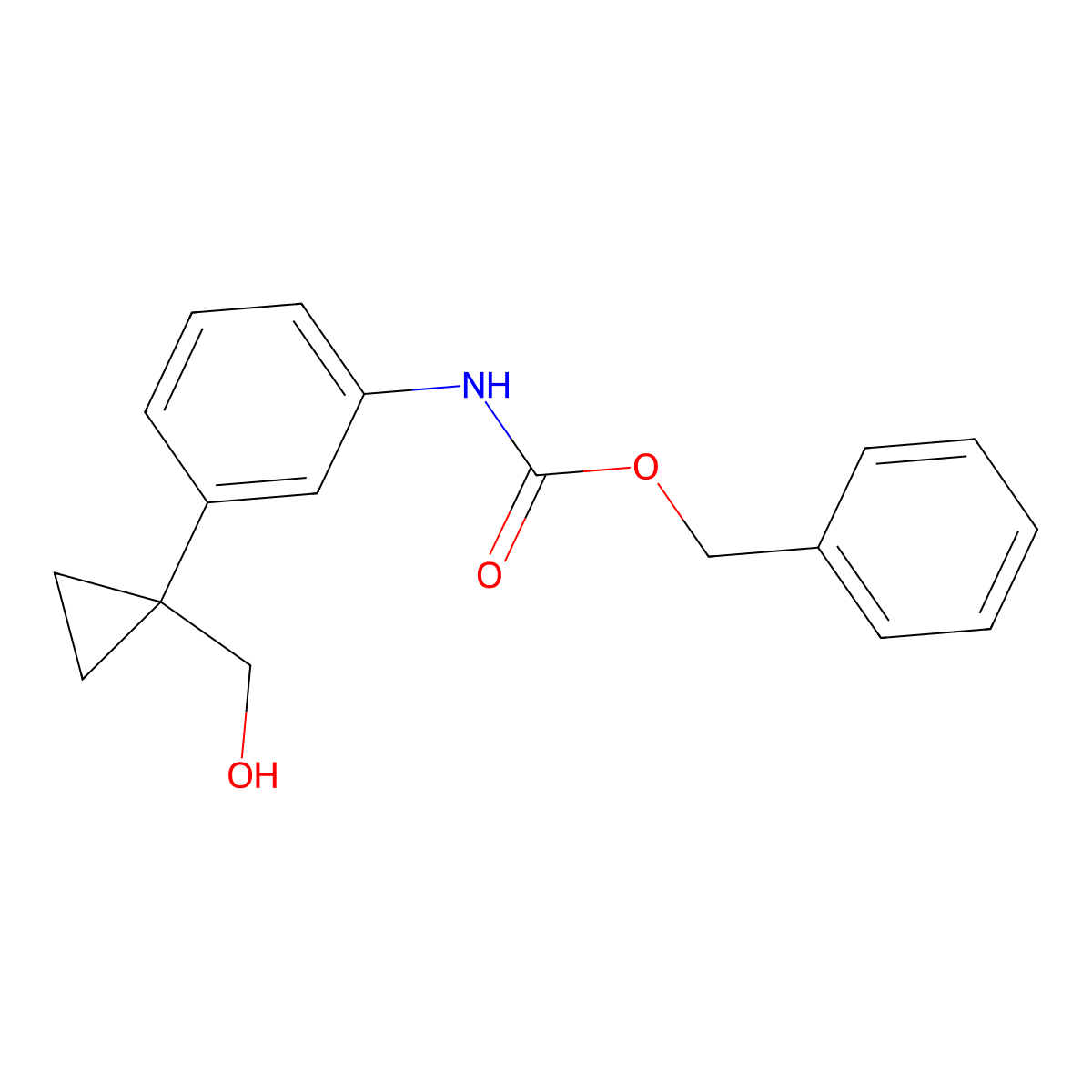 benzyl N-{3-[1-(hydroxymethyl)cyclopropyl]phenyl}carbamate molecular structure, CAS 2764008-62-8