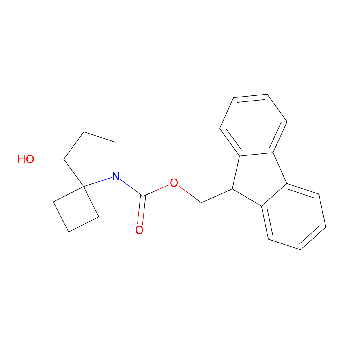 (9H-fluoren-9-yl)methyl 8-hydroxy-5-azaspiro[3.4]octane-5-carboxylate molecular structure, CAS 2764008-65-1