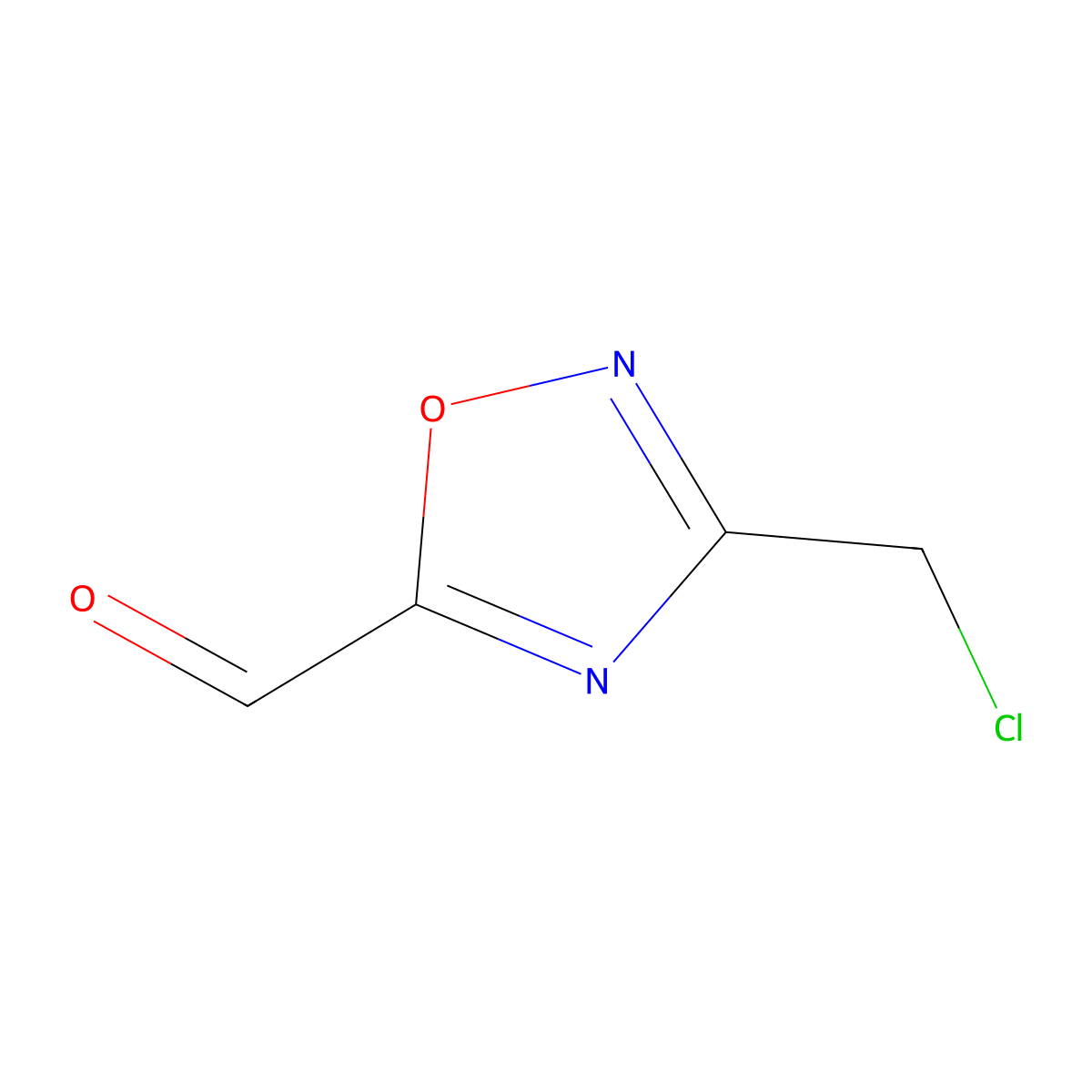 3-(Chloromethyl)-1,2,4-oxadiazole-5-carbaldehyde molecular structure, CAS 2764008-68-4