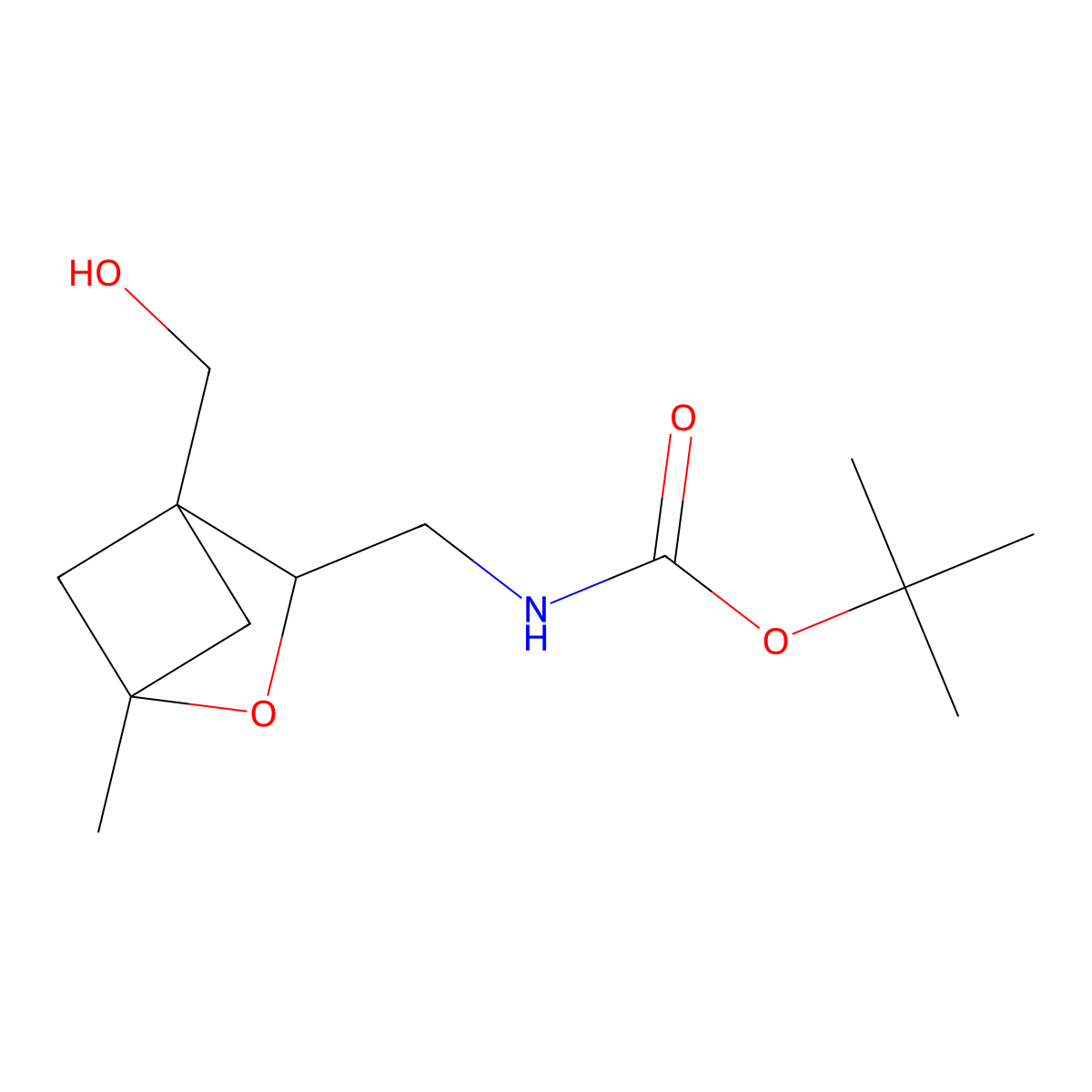 tert-butyl N-{[4-(hydroxymethyl)-1-methyl-2-oxabicyclo[2.1.1]hexan-3-yl]methyl}carbamate molecular structure, CAS 2764008-69-5