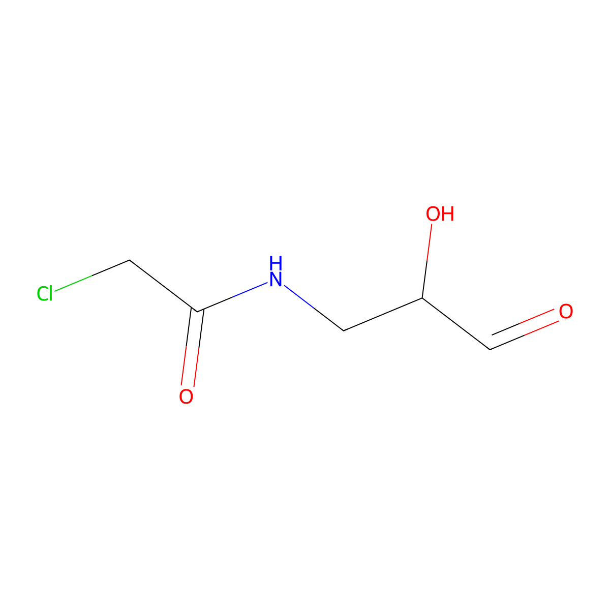 2-chloro-N-(2-hydroxy-3-oxopropyl)acetamide molecular structure, CAS 2764008-75-3