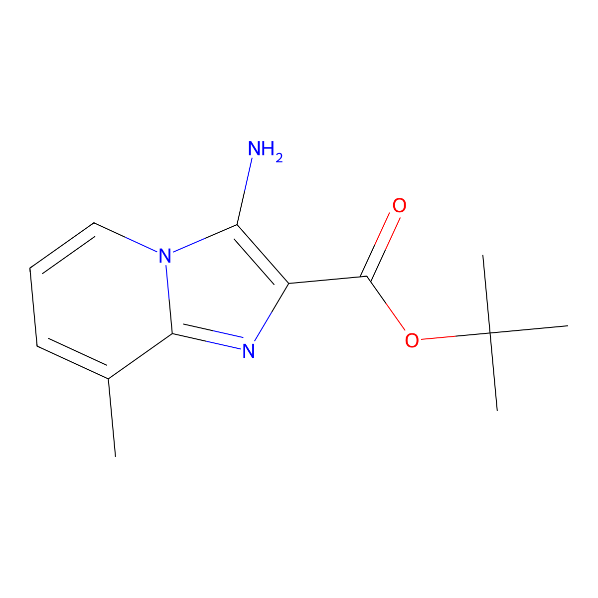 Tert-butyl 3-amino-8-methylimidazo[1,2-a]pyridine-2-carboxylate molecular structure, CAS 2764008-79-7