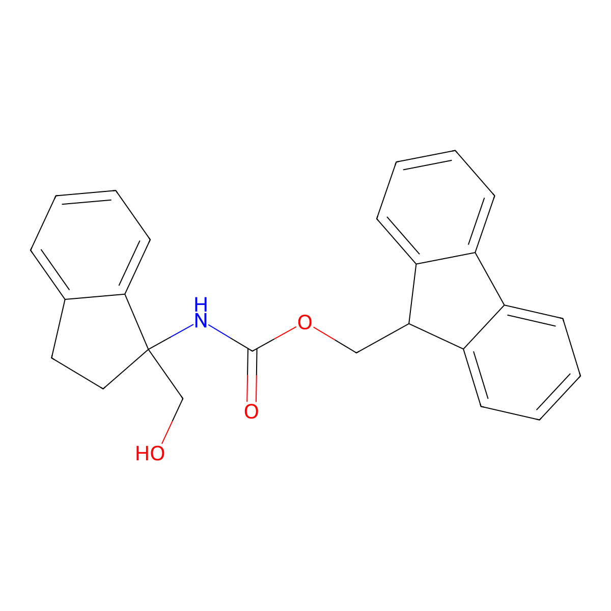 (9H-fluoren-9-yl)methyl N-[1-(hydroxymethyl)-2,3-dihydro-1H-inden-1-yl]carbamate molecular structure, CAS 2764008-81-1