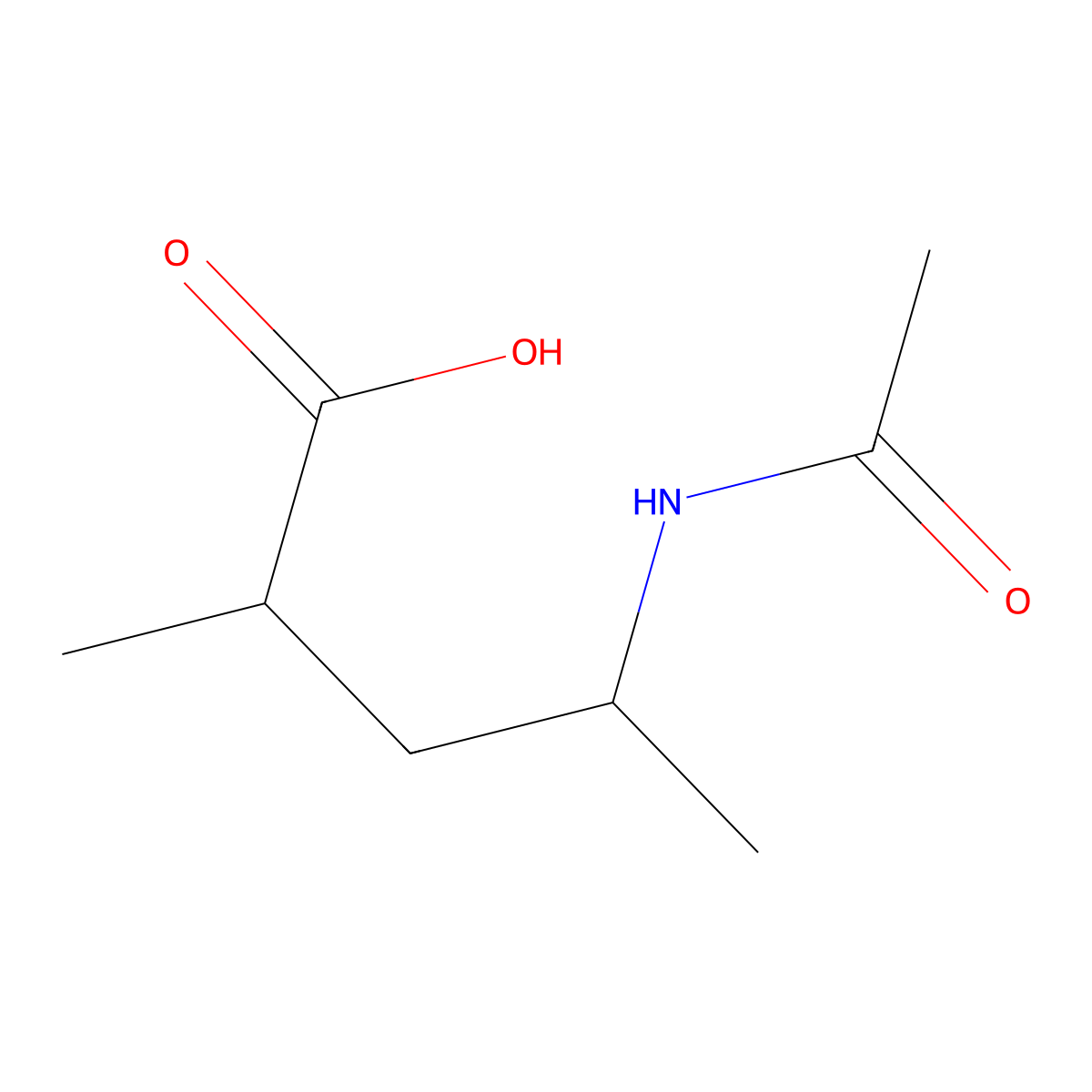 4-Acetamido-2-methylpentanoic acid molecular structure, CAS 2764008-86-6