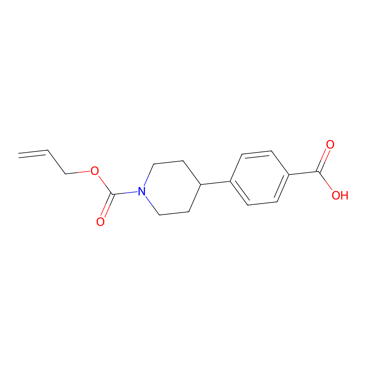 4-{1-[(Prop-2-en-1-yloxy)carbonyl]piperidin-4-yl}benzoic acid molecular structure, CAS 2764008-90-2
