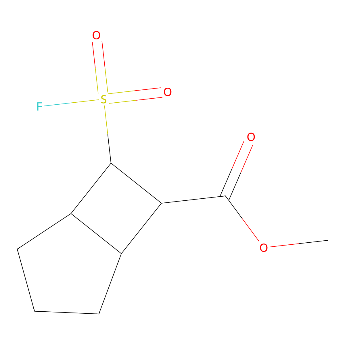 rac-methyl (1R,5S,6R,7S)-7-(fluorosulfonyl)bicyclo[3.2.0]heptane-6-carboxylate molecular structure, CAS 2764008-94-6
