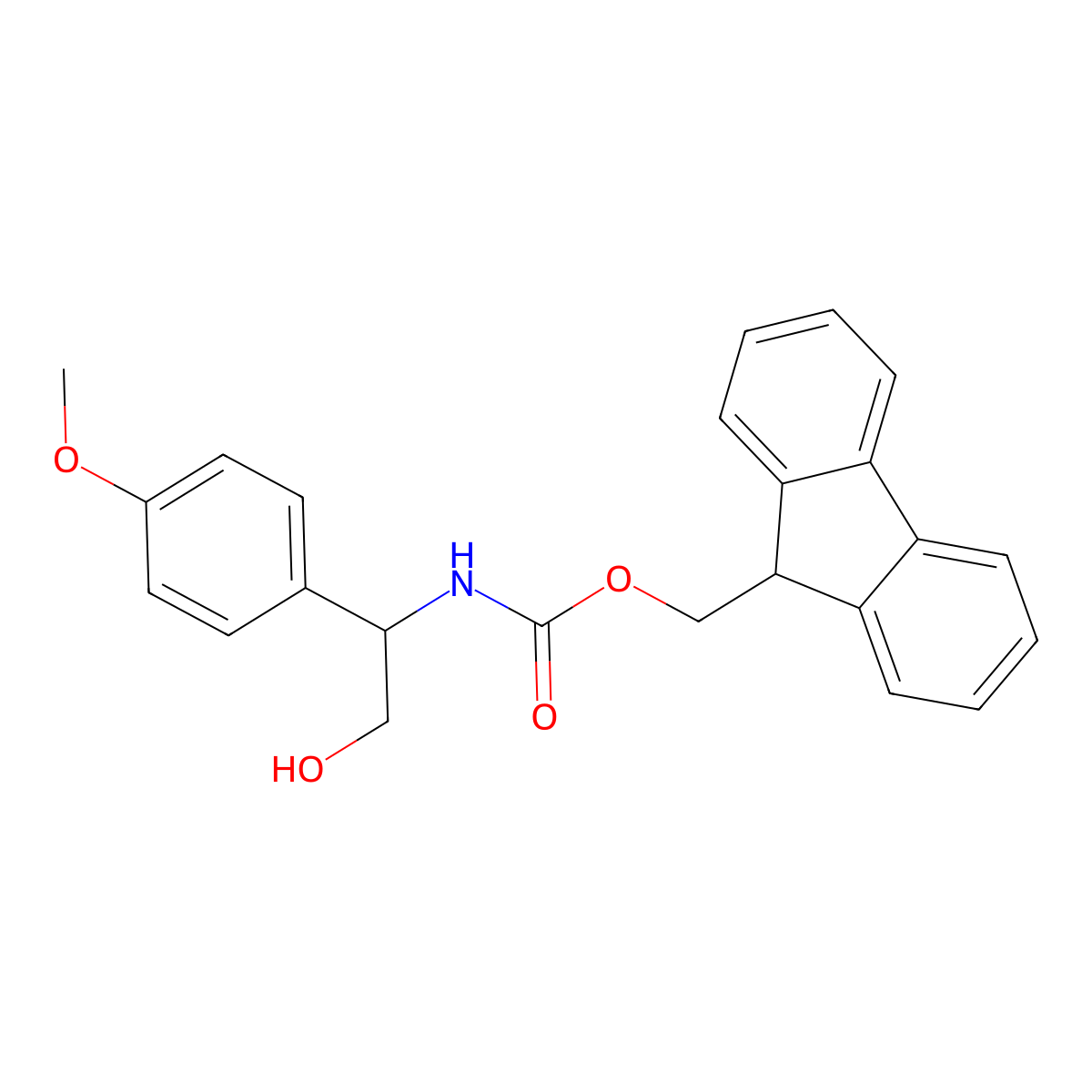 (9H-fluoren-9-yl)methyl N-[2-hydroxy-1-(4-methoxyphenyl)ethyl]carbamate molecular structure, CAS 2764009-02-9