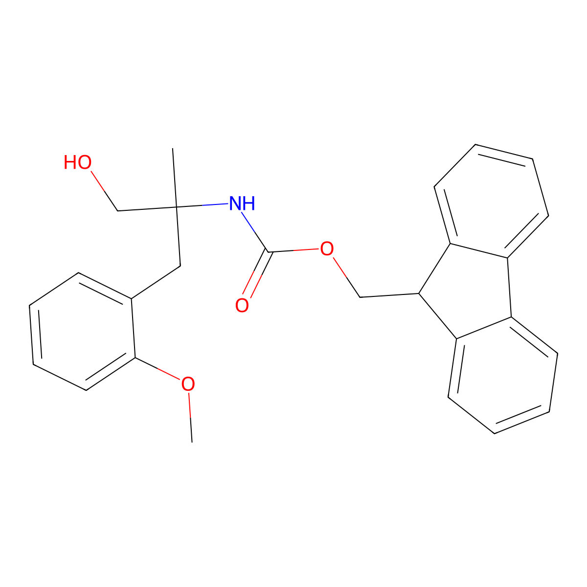 (9H-fluoren-9-yl)methyl N-{1-hydroxy-2-[(2-methoxyphenyl)methyl]propan-2-yl}carbamate molecular structure, CAS 2764009-15-4