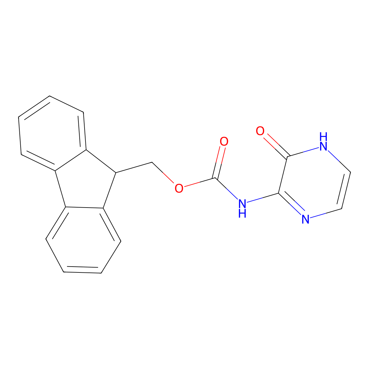 (9H-fluoren-9-yl)methyl N-(3-hydroxypyrazin-2-yl)carbamate molecular structure, CAS 2764009-16-5