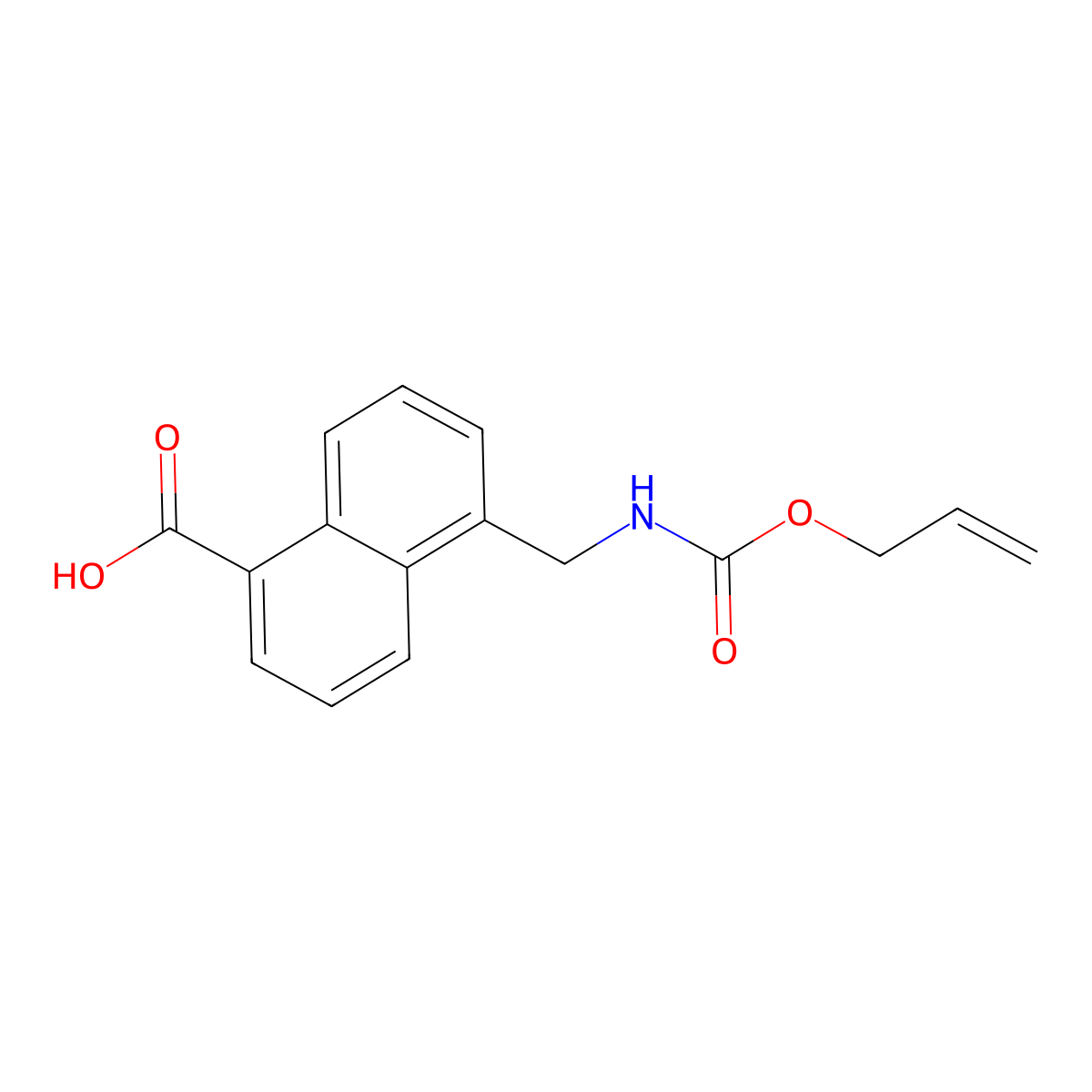 5-({[(Prop-2-en-1-yloxy)carbonyl]amino}methyl)naphthalene-1-carboxylic acid molecular structure, CAS 2764009-29-0