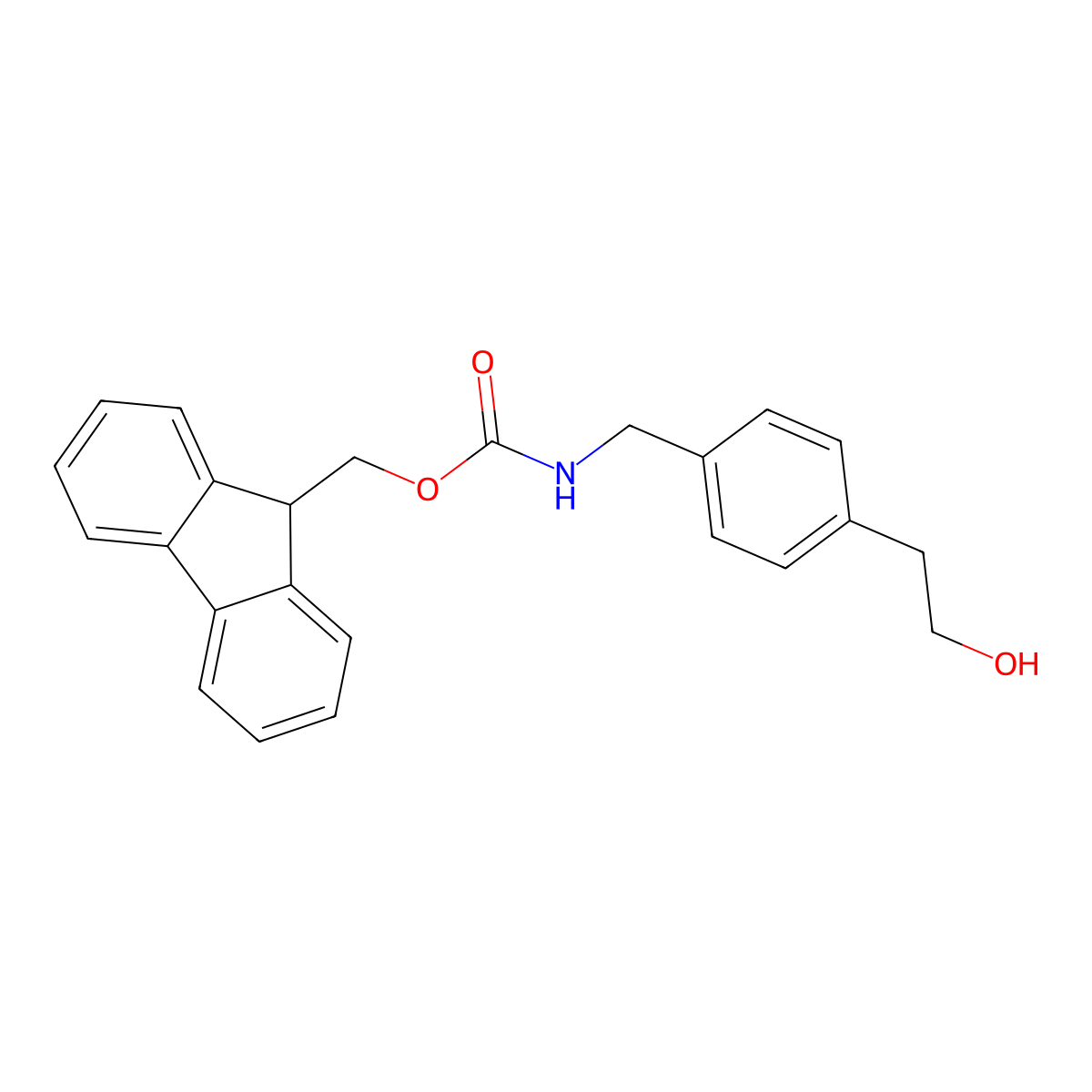(9H-fluoren-9-yl)methyl N-{[4-(2-hydroxyethyl)phenyl]methyl}carbamate molecular structure, CAS 2764009-31-4