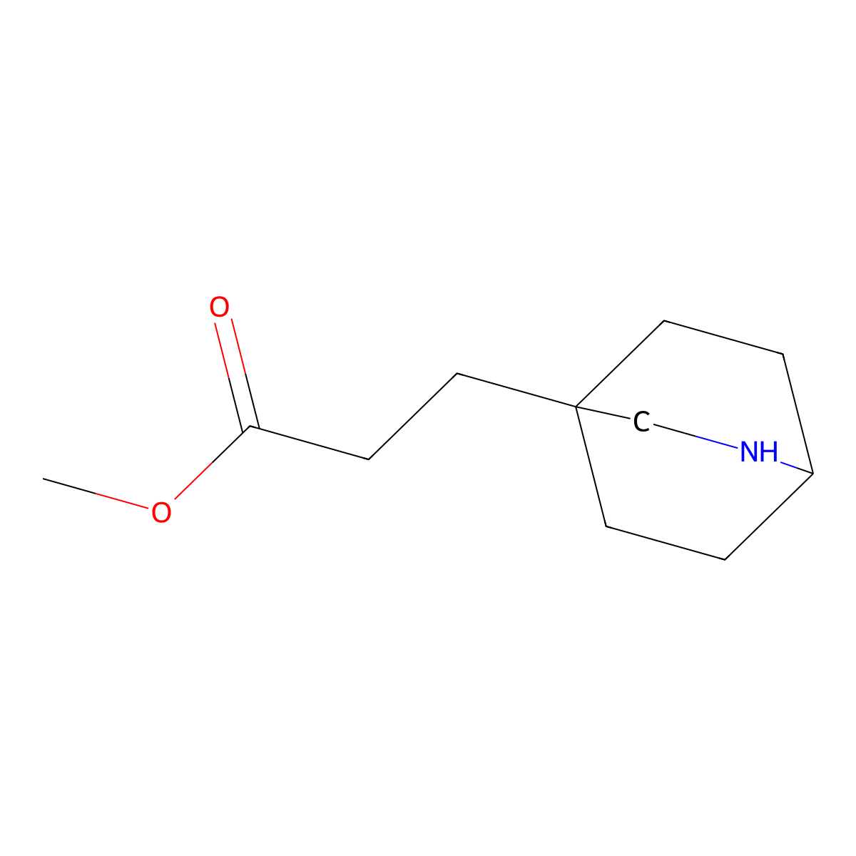 Methyl 3-{2-azabicyclo[2.2.2]octan-4-yl}propanoate molecular structure, CAS 2764009-34-7