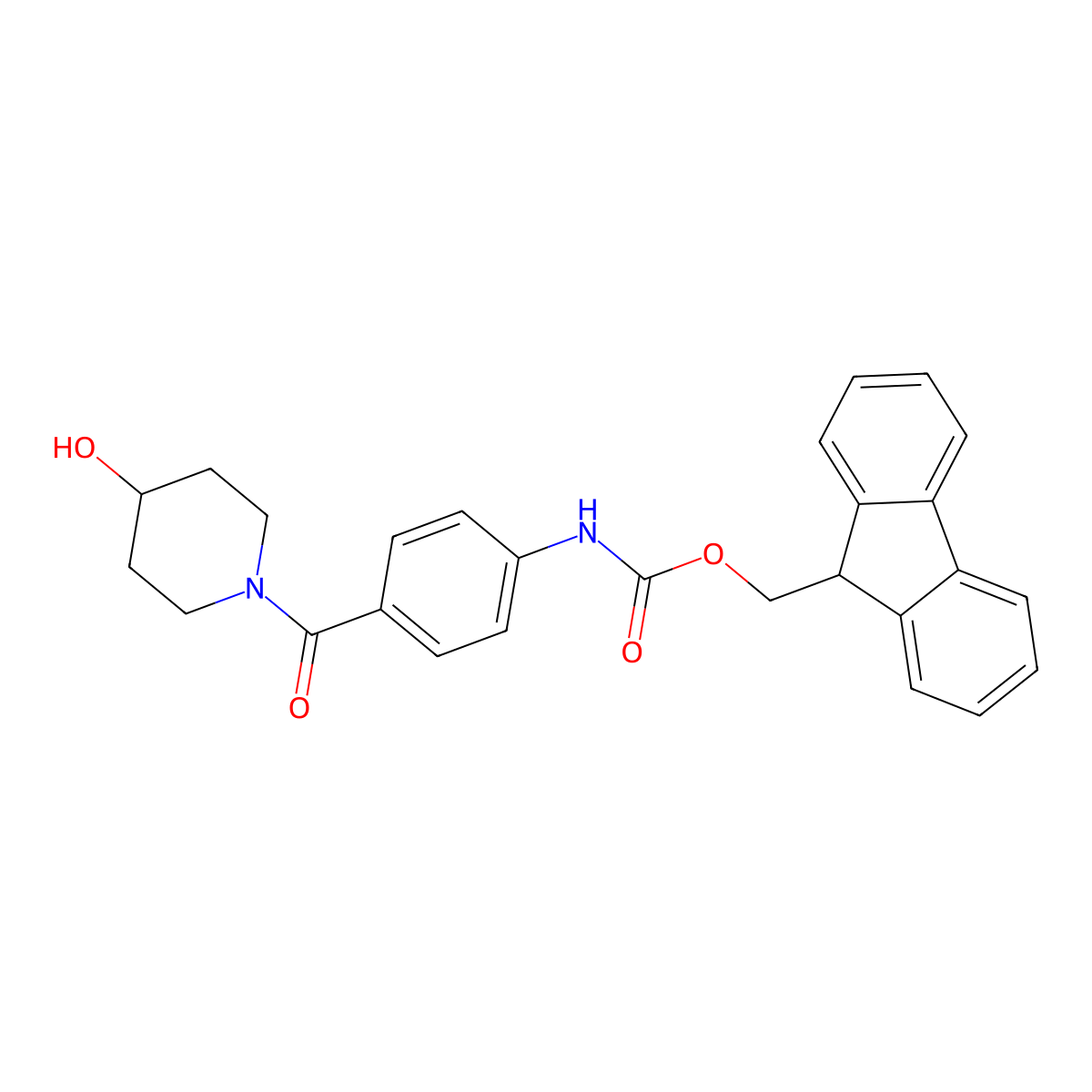 (9H-fluoren-9-yl)methyl N-[4-(4-hydroxypiperidine-1-carbonyl)phenyl]carbamate molecular structure, CAS 2764009-35-8