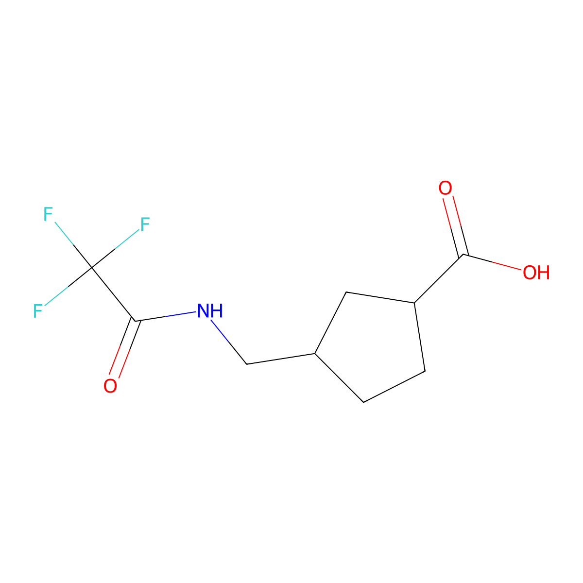 rac-(1R,3S)-3-[(2,2,2-trifluoroacetamido)methyl]cyclopentane-1-carboxylic acid molecular structure, CAS 2764009-40-5