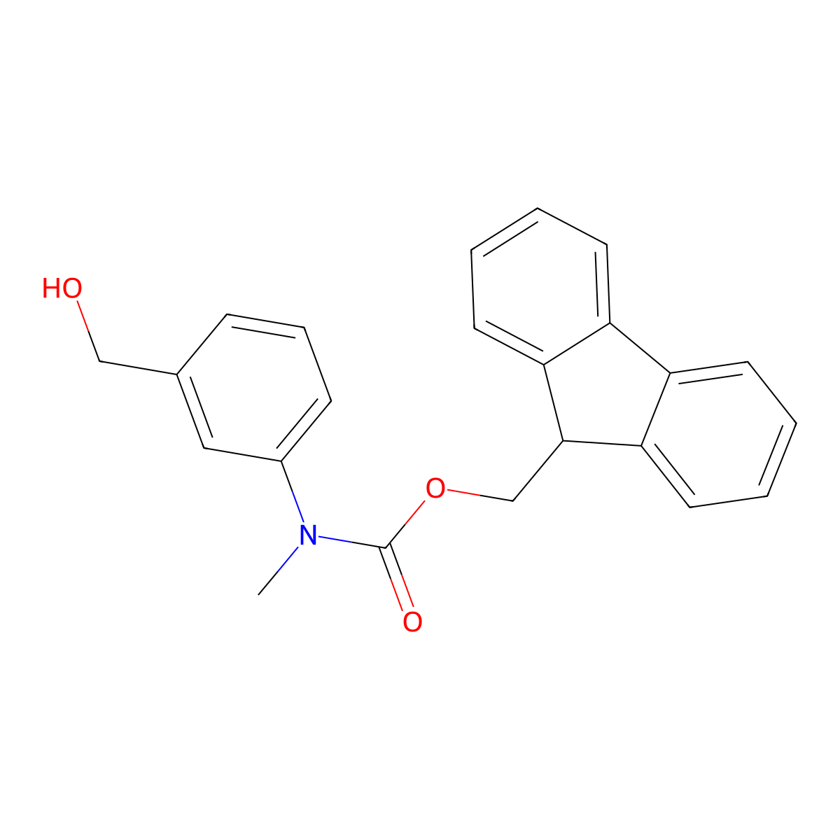 (9H-fluoren-9-yl)methyl N-[3-(hydroxymethyl)phenyl]-N-methylcarbamate molecular structure, CAS 2764009-43-8