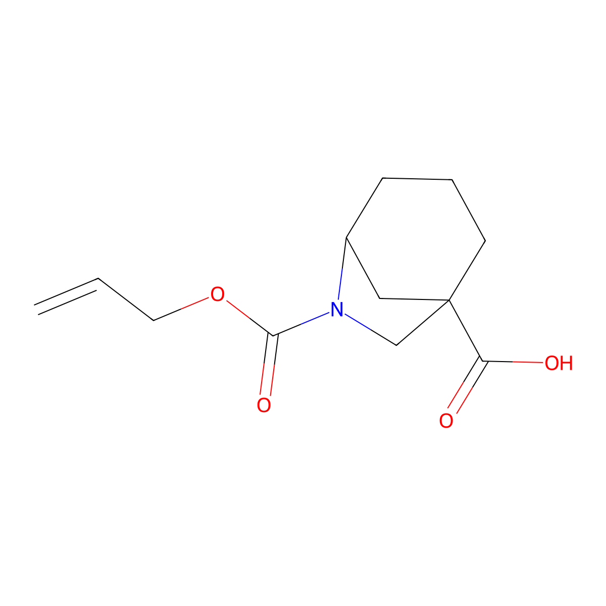 6-[(Prop-2-en-1-yloxy)carbonyl]-6-azabicyclo[3.2.1]octane-1-carboxylic acid molecular structure, CAS 2764009-46-1