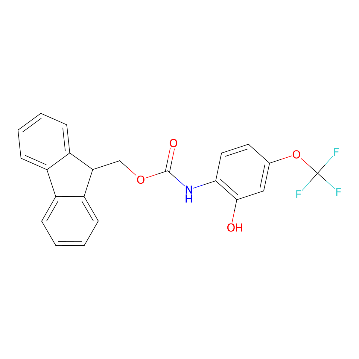 (9H-fluoren-9-yl)methyl N-[2-hydroxy-4-(trifluoromethoxy)phenyl]carbamate molecular structure, CAS 2764009-53-0