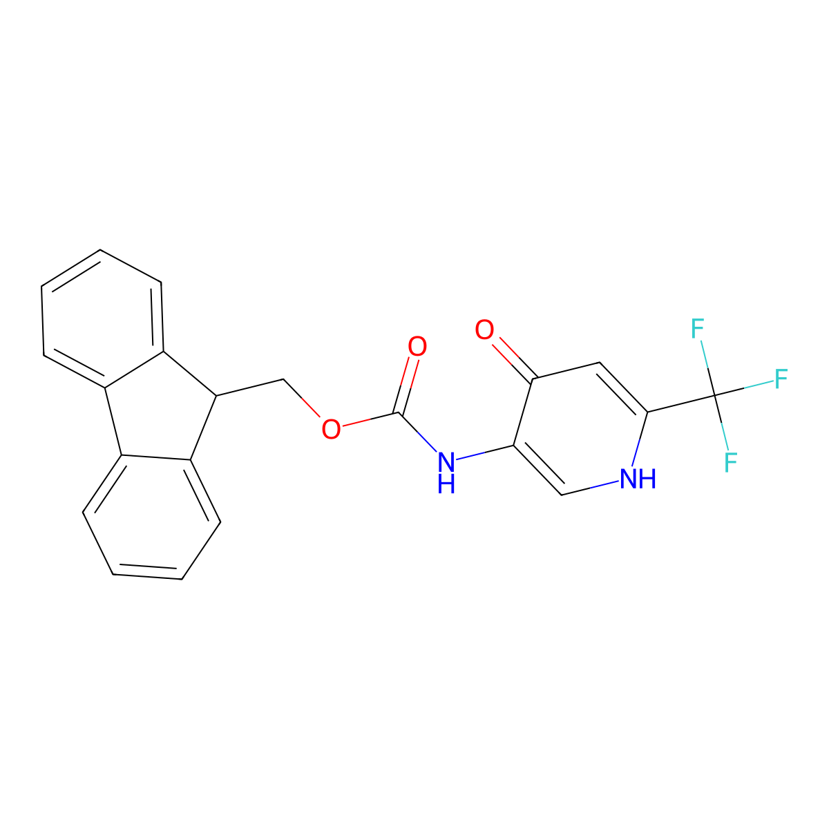 (9H-fluoren-9-yl)methyl N-[4-hydroxy-6-(trifluoromethyl)pyridin-3-yl]carbamate molecular structure, CAS 2764009-57-4