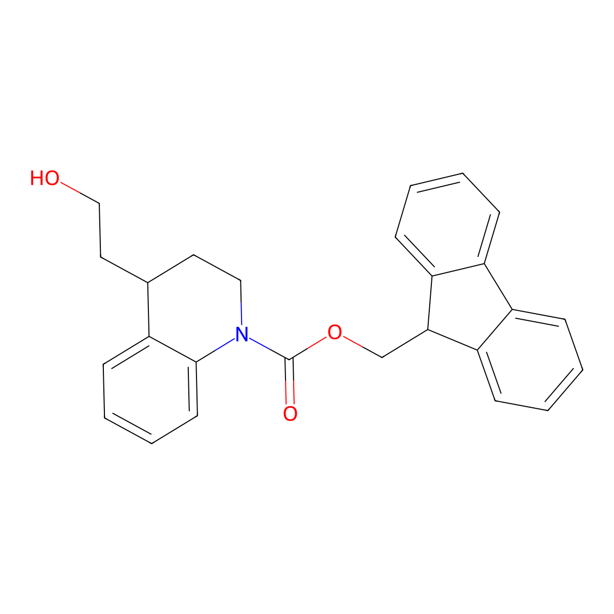 (9H-fluoren-9-yl)methyl 4-(2-hydroxyethyl)-1,2,3,4-tetrahydroquinoline-1-carboxylate molecular structure, CAS 2764009-77-8
