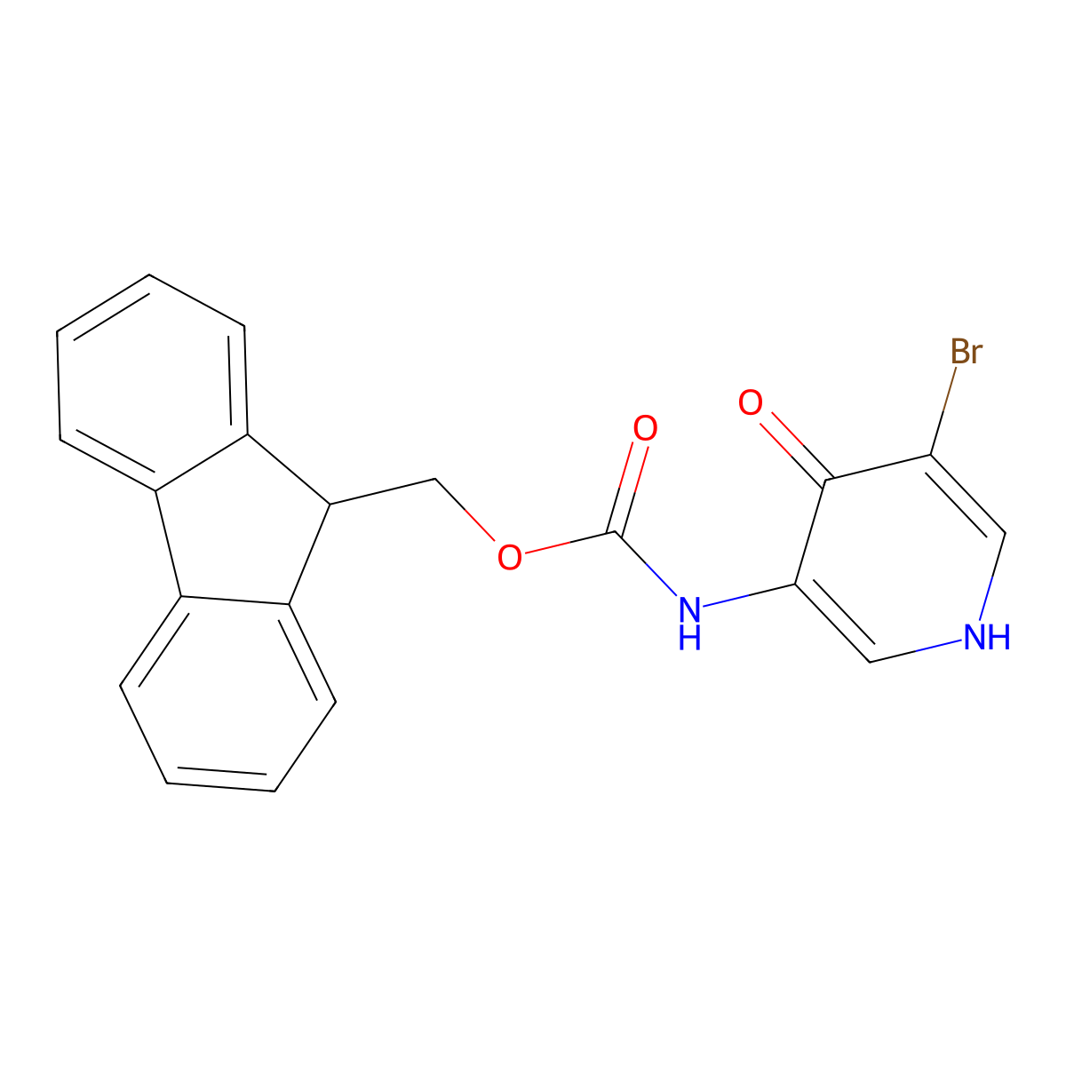 (9H-fluoren-9-yl)methyl N-(5-bromo-4-hydroxypyridin-3-yl)carbamate molecular structure, CAS 2764009-84-7