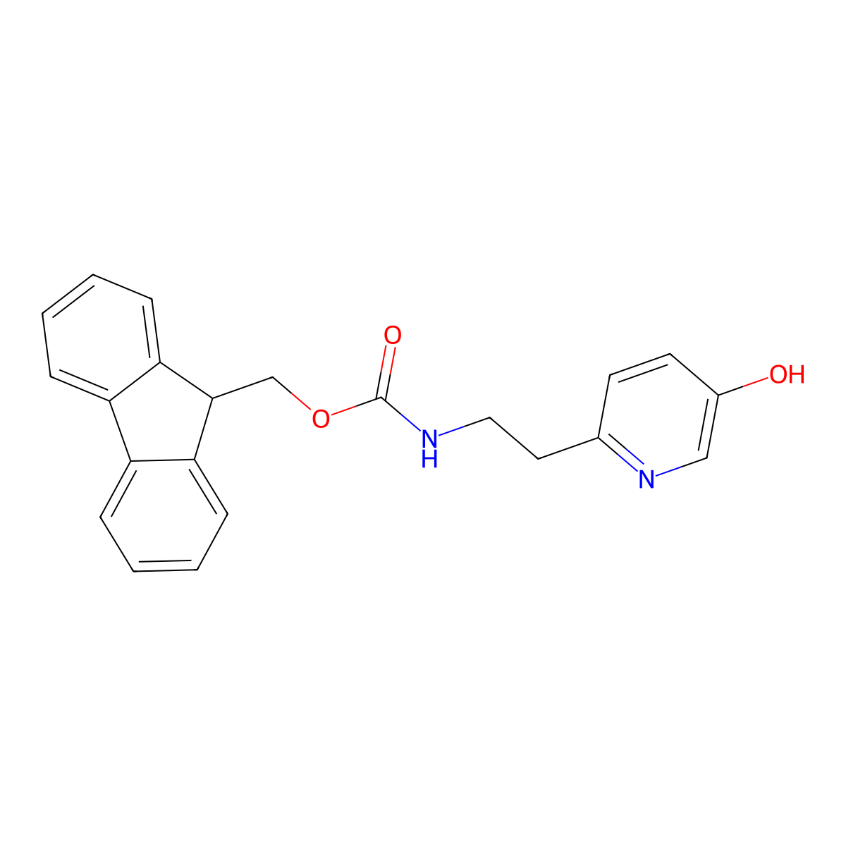 (9H-fluoren-9-yl)methyl N-[2-(5-hydroxypyridin-2-yl)ethyl]carbamate molecular structure, CAS 2764009-91-6