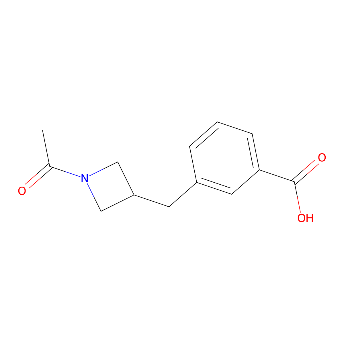 3-[(1-Acetylazetidin-3-yl)methyl]benzoic acid molecular structure, CAS 2764009-97-2