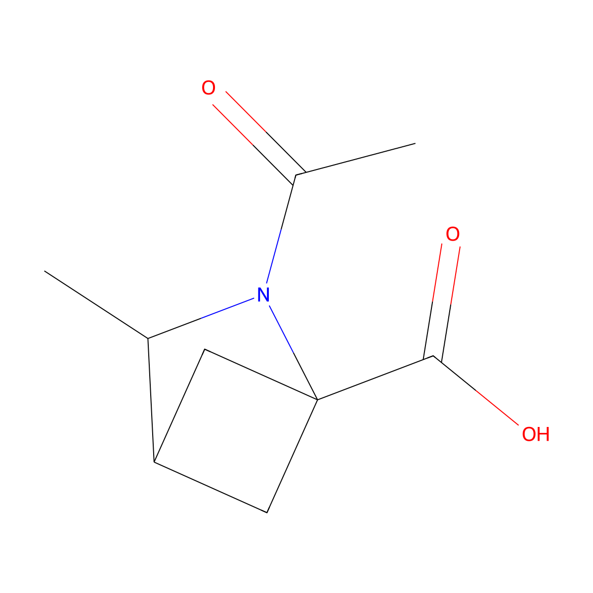 2-Acetyl-3-methyl-2-azabicyclo[2.1.1]hexane-1-carboxylic acid molecular structure, CAS 2764010-00-4