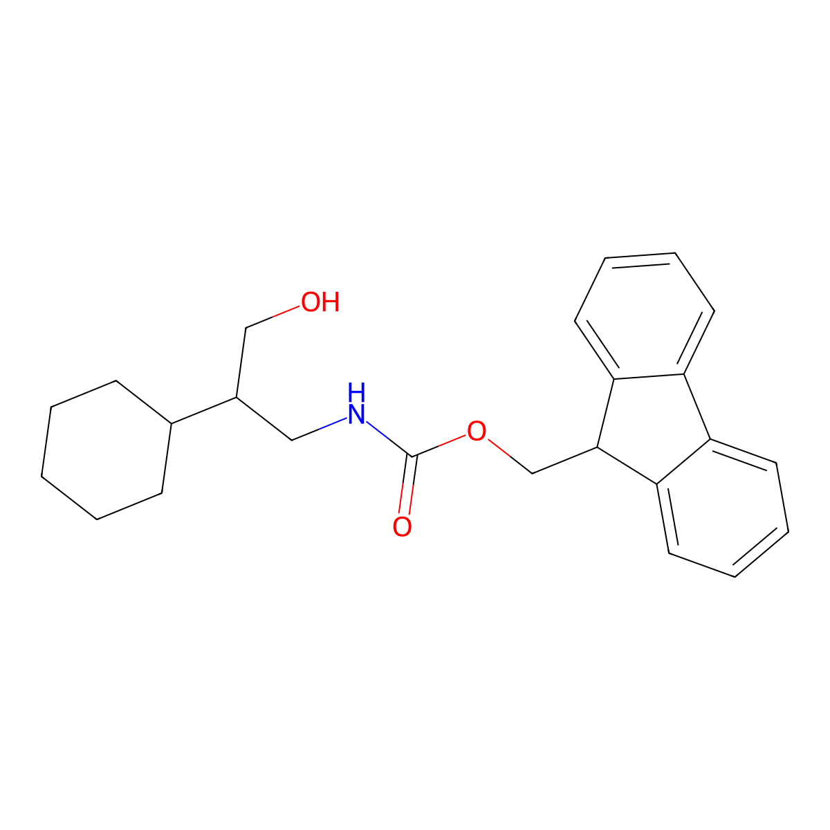 (9H-fluoren-9-yl)methyl N-(2-cyclohexyl-3-hydroxypropyl)carbamate molecular structure, CAS 2764010-03-7