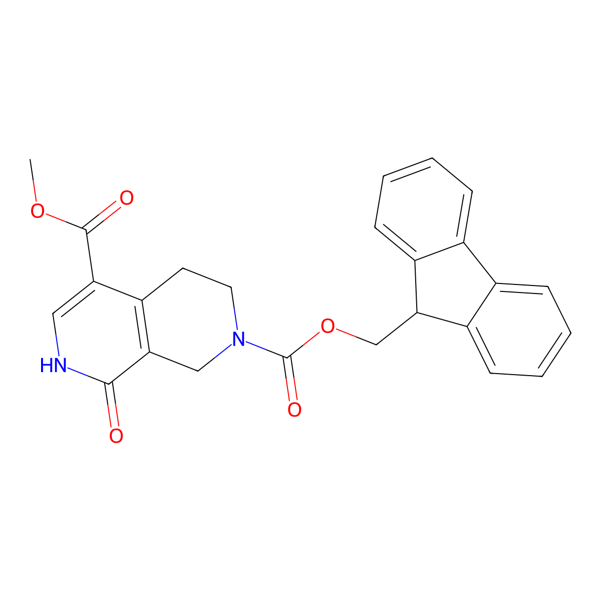 2-(9H-fluoren-9-yl)methyl 5-methyl 8-hydroxy-1,2,3,4-tetrahydro-2,7-naphthyridine-2,5-dicarboxylate molecular structure, CAS 2764010-04-8