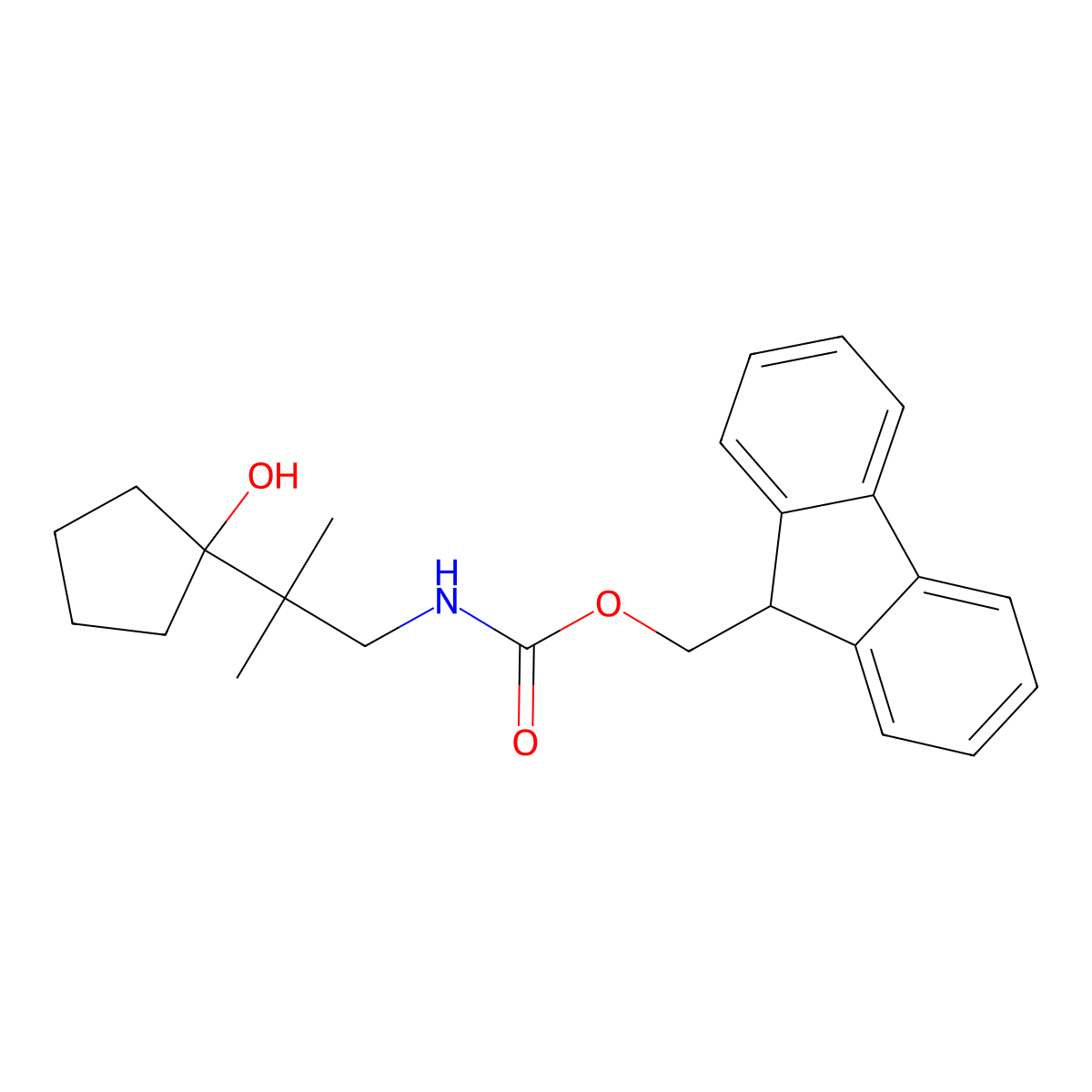 (9H-fluoren-9-yl)methyl N-[2-(1-hydroxycyclopentyl)-2-methylpropyl]carbamate molecular structure, CAS 2764010-06-0