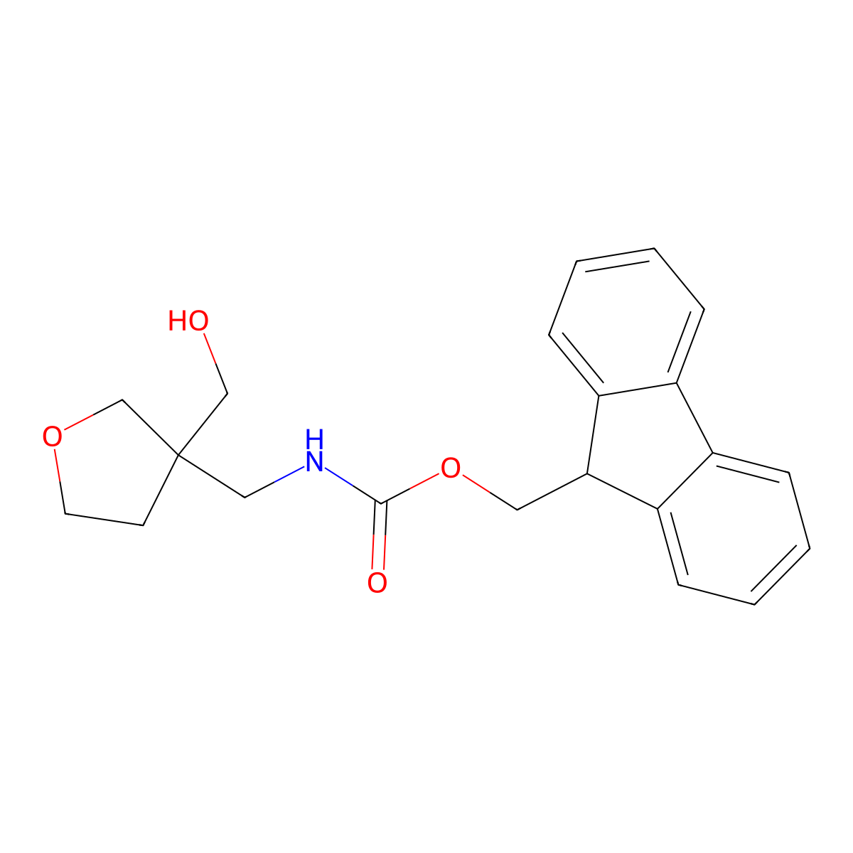 (9H-fluoren-9-yl)methyl N-{[3-(hydroxymethyl)oxolan-3-yl]methyl}carbamate molecular structure, CAS 2764010-11-7