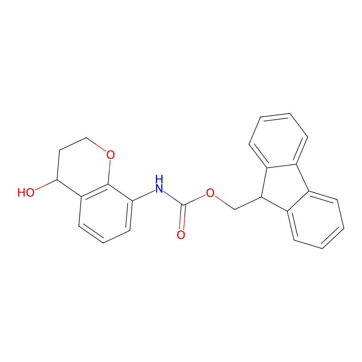 (9H-fluoren-9-yl)methyl N-(4-hydroxy-3,4-dihydro-2H-1-benzopyran-8-yl)carbamate molecular structure, CAS 2764010-14-0