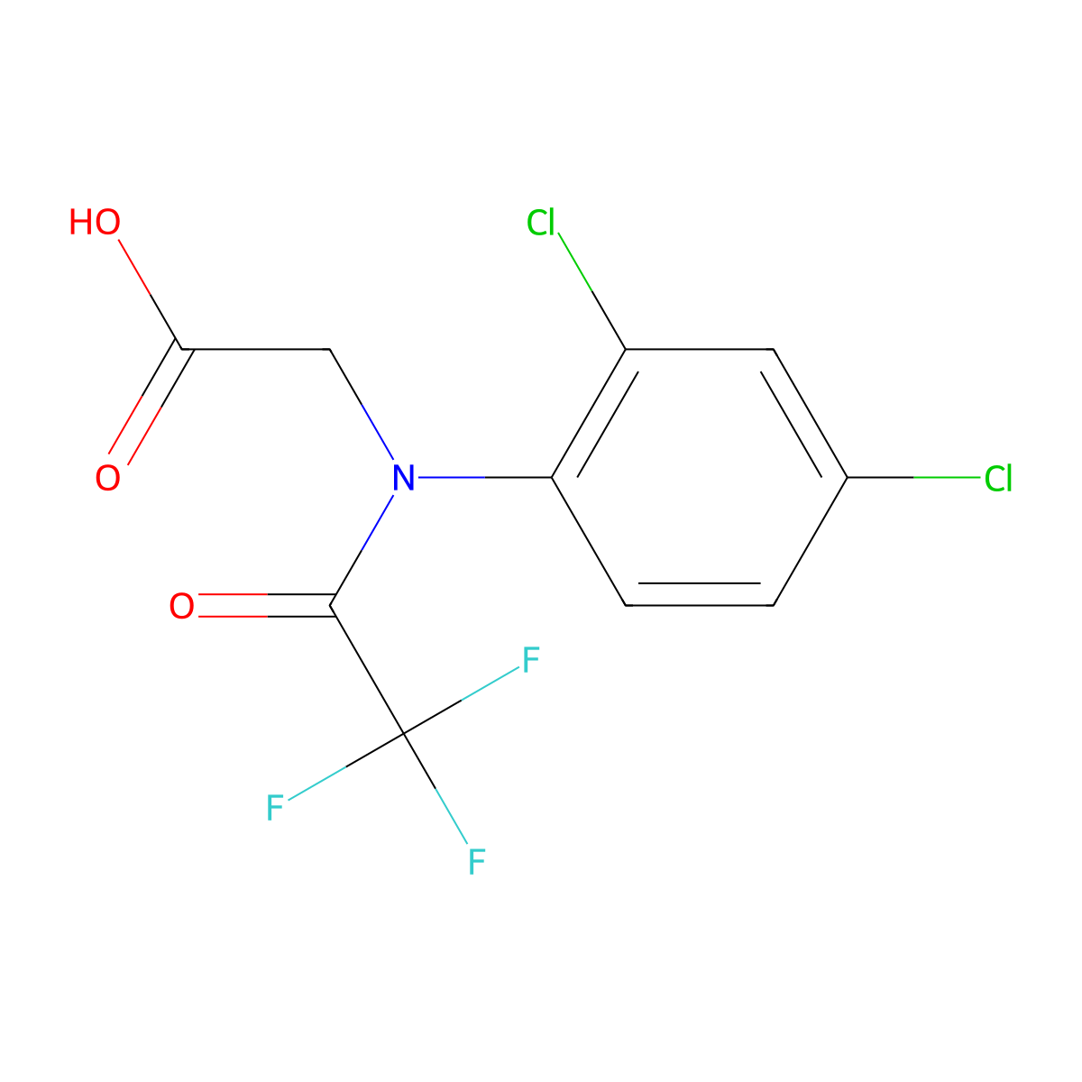 2-[N-(2,4-dichlorophenyl)-2,2,2-trifluoroacetamido]acetic acid molecular structure, CAS 2764010-32-2