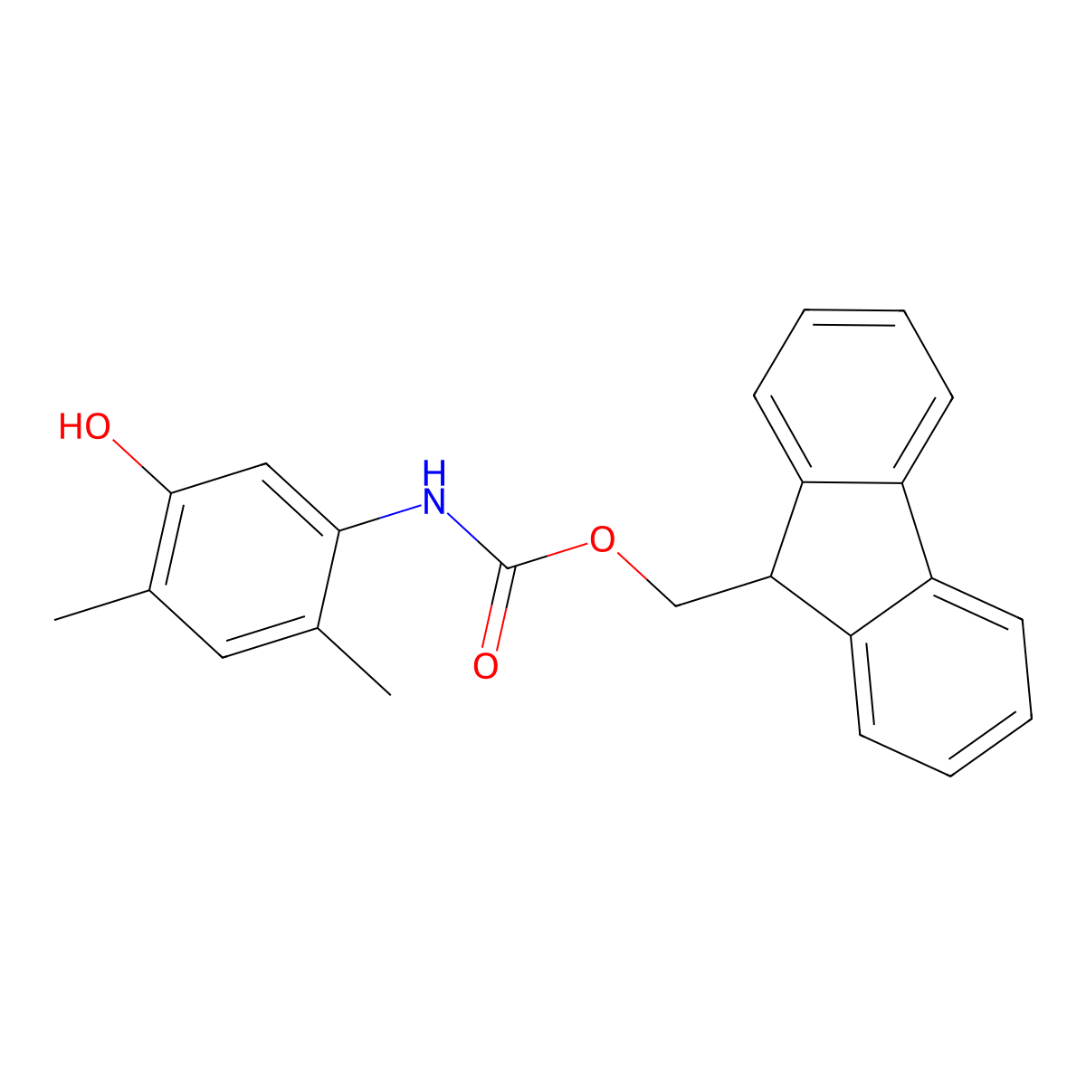 (9H-fluoren-9-yl)methyl N-(5-hydroxy-2,4-dimethylphenyl)carbamate molecular structure, CAS 2764010-37-7