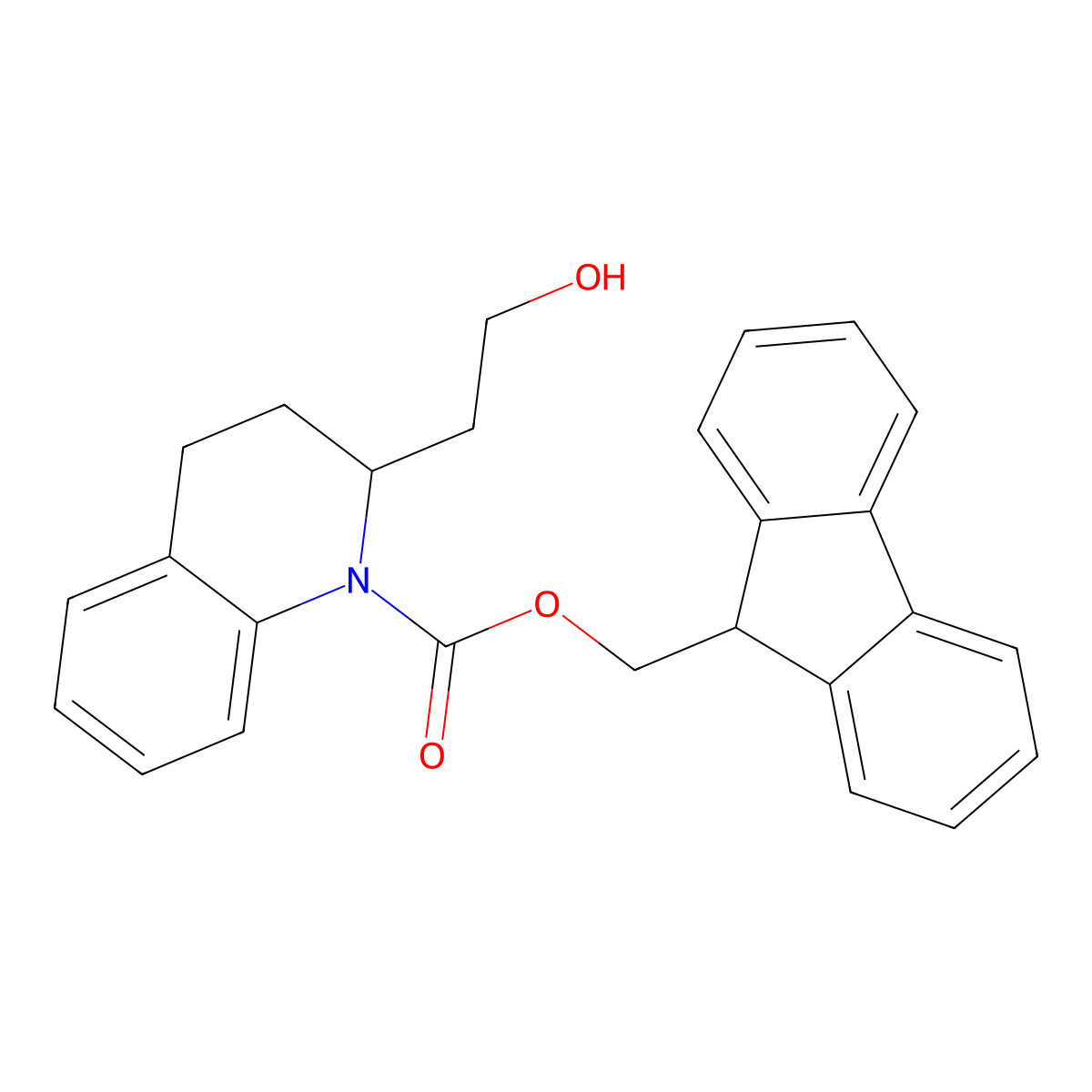 (9H-fluoren-9-yl)methyl 2-(2-hydroxyethyl)-1,2,3,4-tetrahydroquinoline-1-carboxylate molecular structure, CAS 2764010-38-8