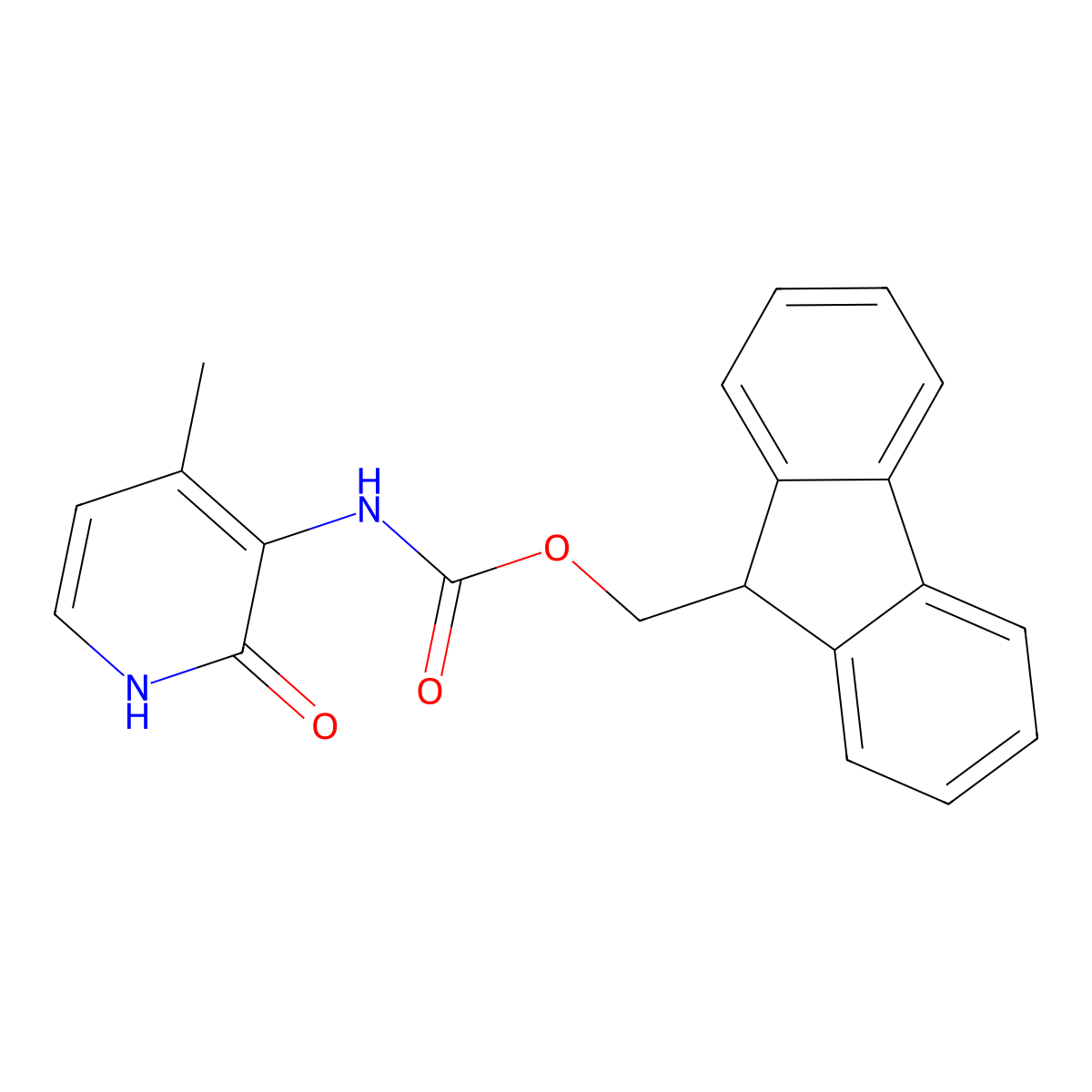 (9H-fluoren-9-yl)methyl N-(2-hydroxy-4-methylpyridin-3-yl)carbamate molecular structure, CAS 2764010-63-9