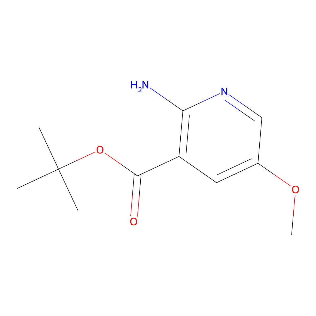 Tert-butyl 2-amino-5-methoxypyridine-3-carboxylate molecular structure, CAS 2764010-64-0