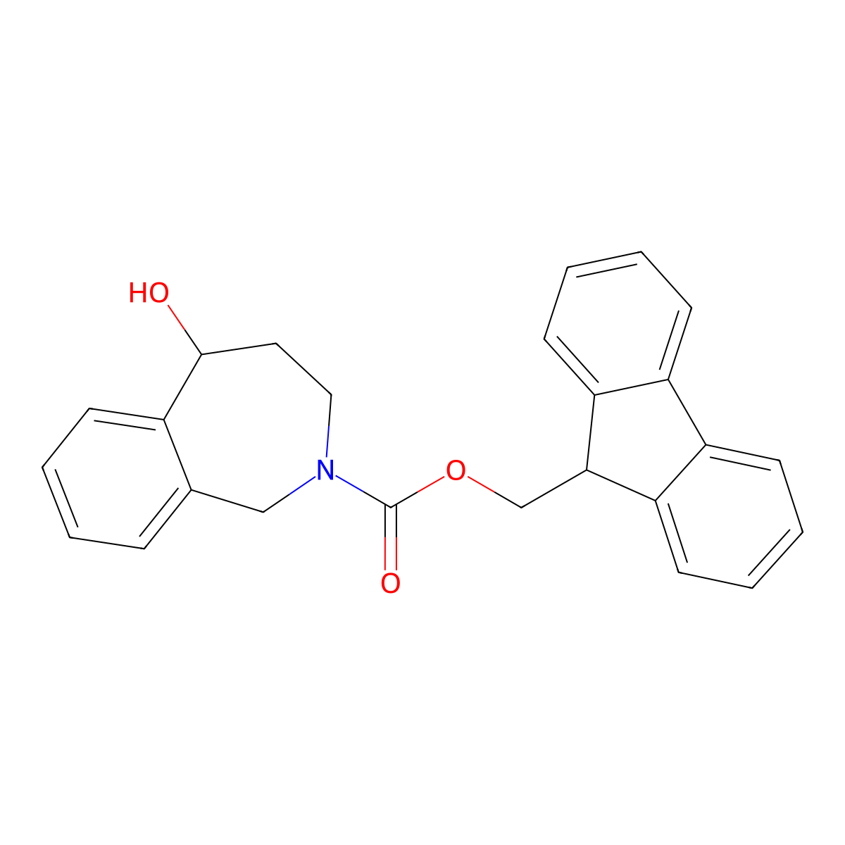 (9H-fluoren-9-yl)methyl 5-hydroxy-2,3,4,5-tetrahydro-1H-2-benzazepine-2-carboxylate molecular structure, CAS 2764010-67-3