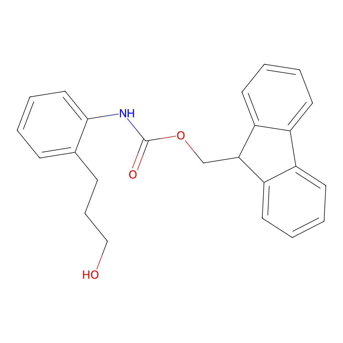 (9H-fluoren-9-yl)methyl N-[2-(3-hydroxypropyl)phenyl]carbamate molecular structure, CAS 2764010-70-8