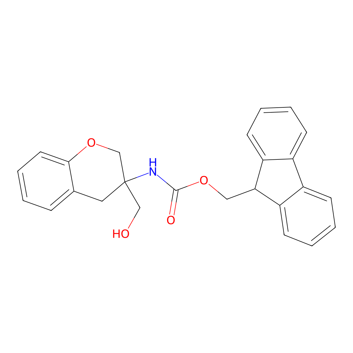 (9H-fluoren-9-yl)methyl N-[3-(hydroxymethyl)-3,4-dihydro-2H-1-benzopyran-3-yl]carbamate molecular structure, CAS 2764010-96-8