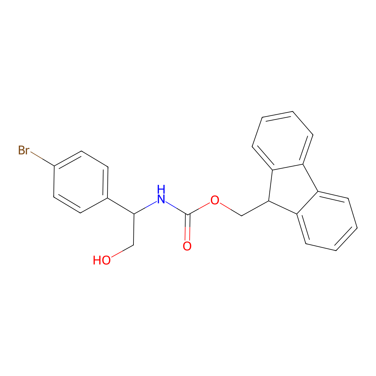 (9H-fluoren-9-yl)methyl N-[1-(4-bromophenyl)-2-hydroxyethyl]carbamate molecular structure, CAS 2764011-01-8
