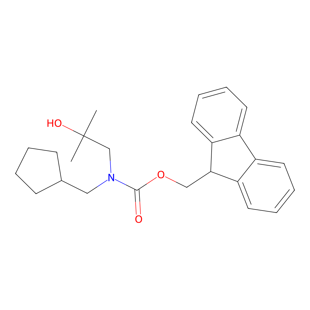 (9H-fluoren-9-yl)methyl N-(cyclopentylmethyl)-N-(2-hydroxy-2-methylpropyl)carbamate molecular structure, CAS 2764011-02-9