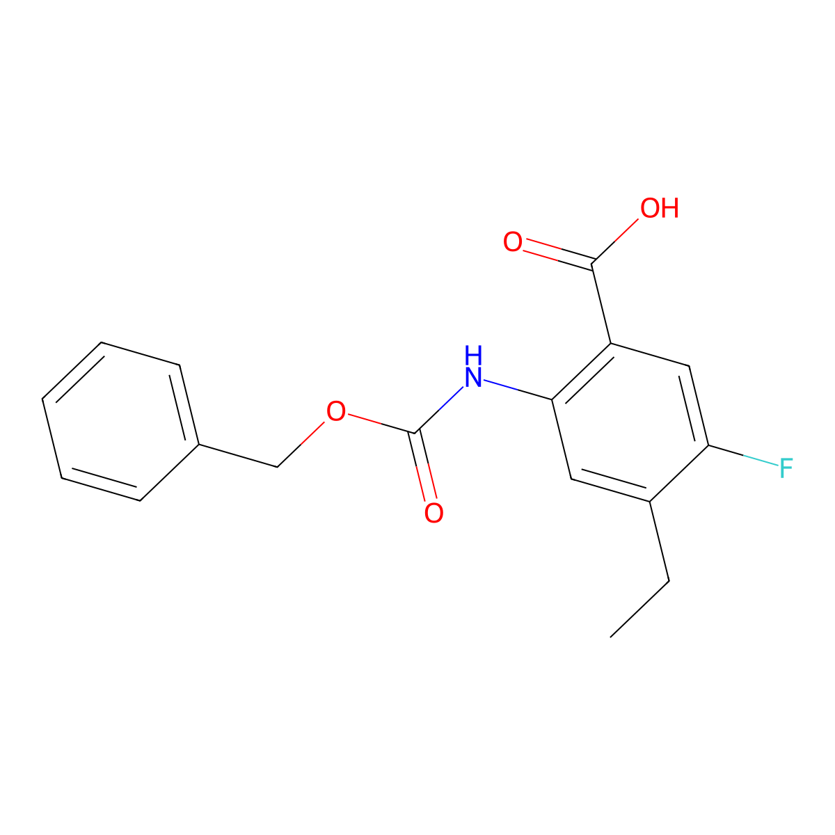 2-{[(Benzyloxy)carbonyl]amino}-4-ethyl-5-fluorobenzoic acid molecular structure, CAS 2764011-07-4