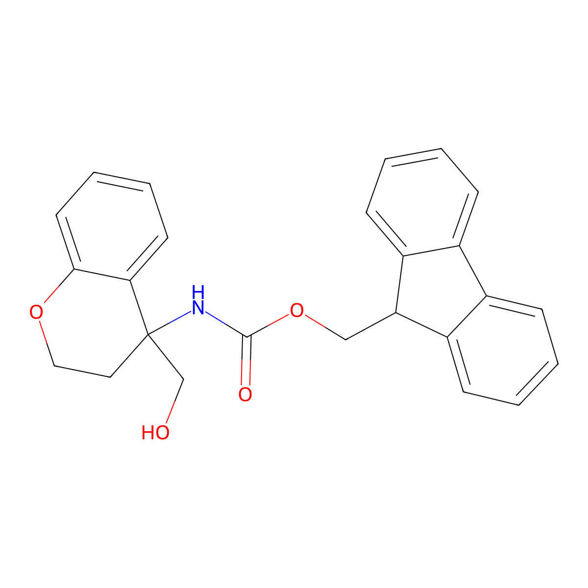 (9H-fluoren-9-yl)methyl N-[4-(hydroxymethyl)-3,4-dihydro-2H-1-benzopyran-4-yl]carbamate molecular structure, CAS 2764011-21-2