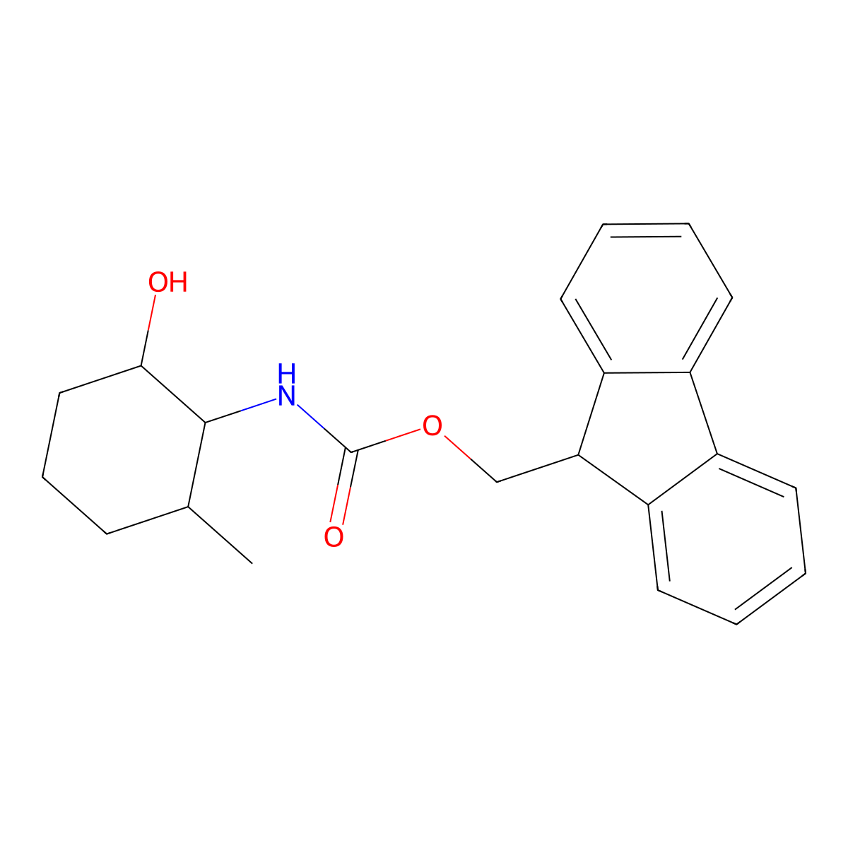 (9H-fluoren-9-yl)methyl N-(2-hydroxy-6-methylcyclohexyl)carbamate molecular structure, CAS 2764011-27-8
