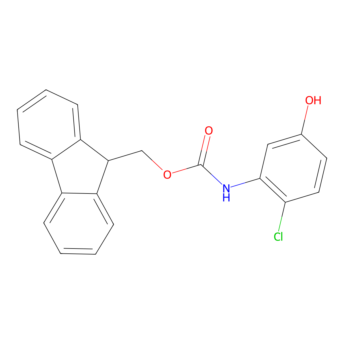 (9H-fluoren-9-yl)methyl N-(2-chloro-5-hydroxyphenyl)carbamate molecular structure, CAS 2764011-45-0