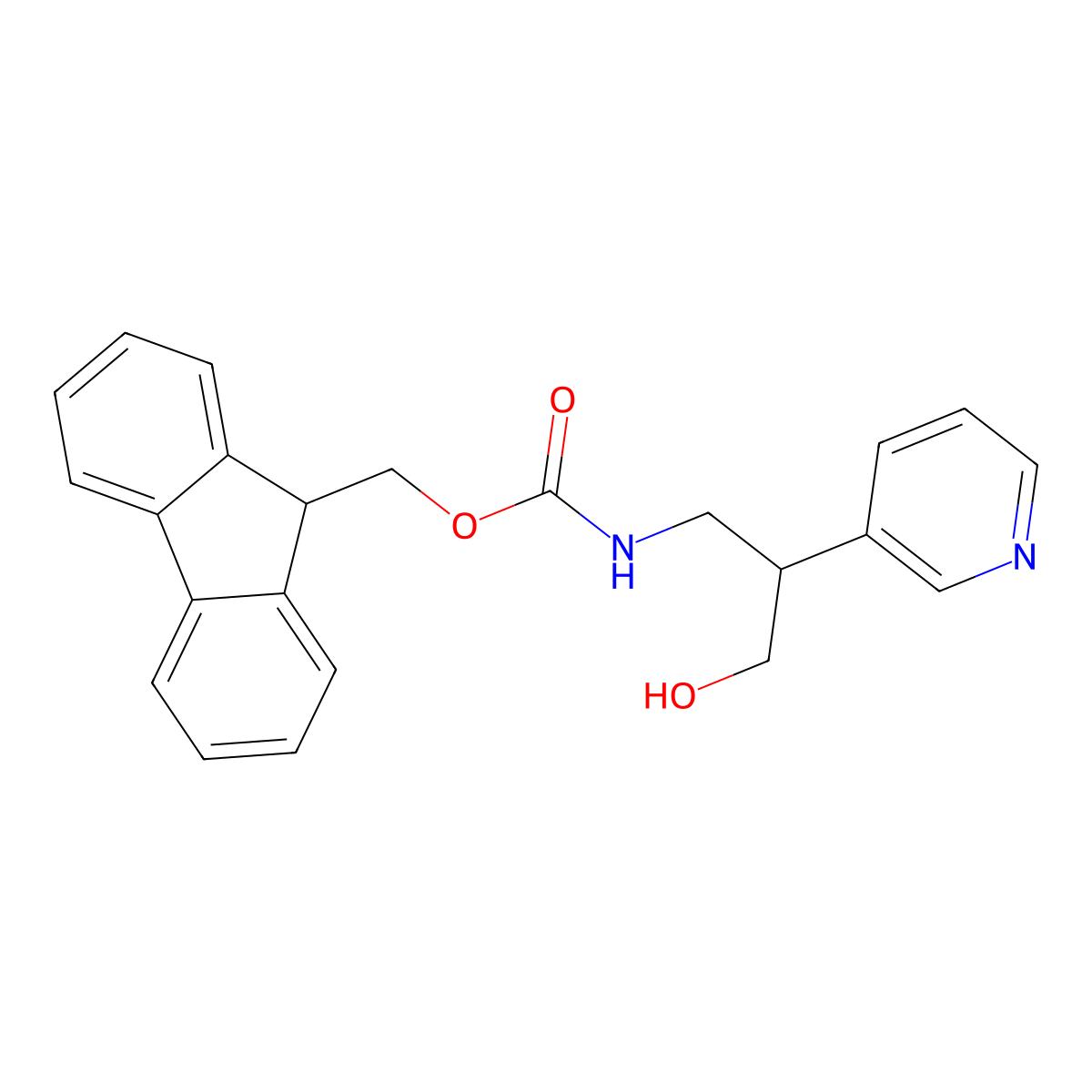 (9H-fluoren-9-yl)methyl N-[3-hydroxy-2-(pyridin-3-yl)propyl]carbamate molecular structure, CAS 2764011-56-3