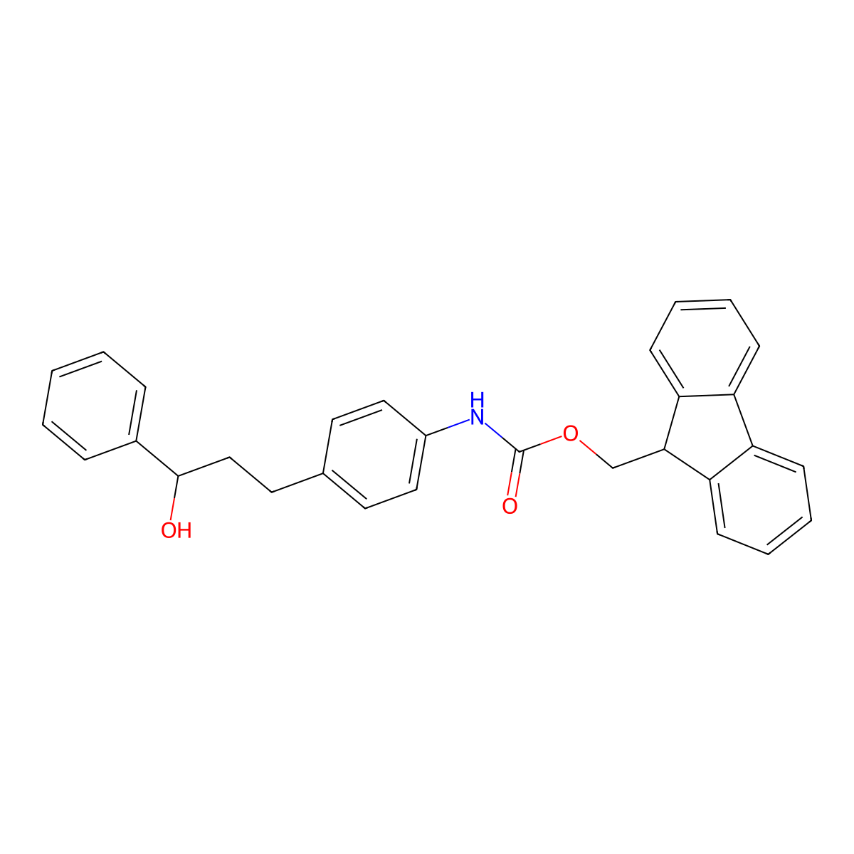 (9H-fluoren-9-yl)methyl N-[4-(3-hydroxy-3-phenylpropyl)phenyl]carbamate molecular structure, CAS 2764011-63-2