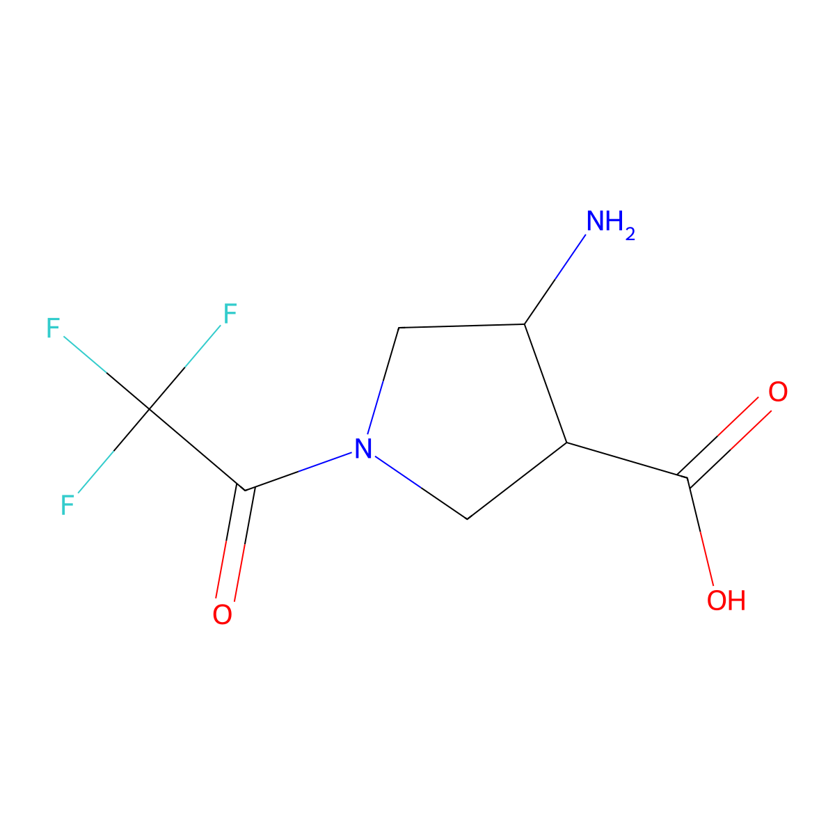 rac-(3R,4R)-4-amino-1-(2,2,2-trifluoroacetyl)pyrrolidine-3-carboxylic acid molecular structure, CAS 2764011-68-7