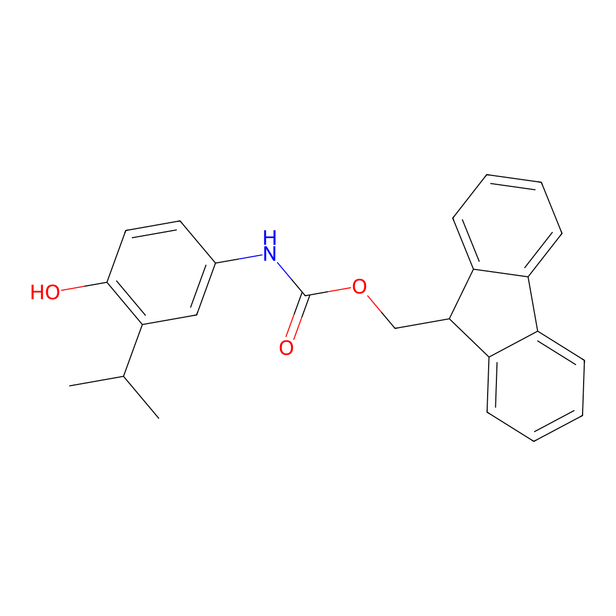 (9H-fluoren-9-yl)methyl N-[4-hydroxy-3-(propan-2-yl)phenyl]carbamate molecular structure, CAS 2764011-79-0